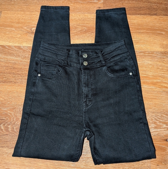 H&M High Rise Black skinny jeans size 6 - Picture 3 of 4